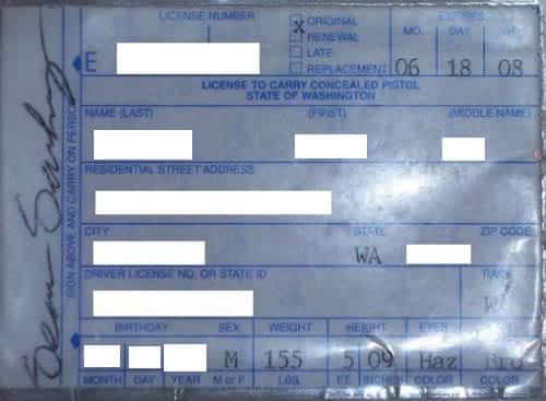 Washington Concealed Carry Permit
