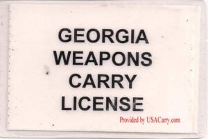 Georgia Concealed Carry Permit Back