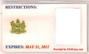 Delaware Concealed Carry Permit Front