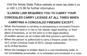 Illinois Concealed Carry Permit License Back