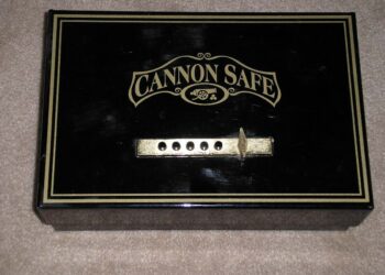 Cannon Safe opens from the top and can be bolted to the floor or to a wall.