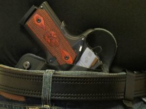 Double Layered- Double-Stitched 1/4" Thick, Stiff, and Comfortable Gun Belt