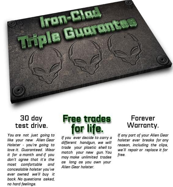 Alien Gear Iron-Clad Triple Guarantee