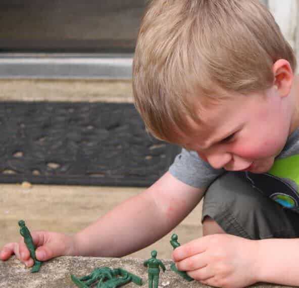Most Young Boys Love to Play "Army" with Toy Guns