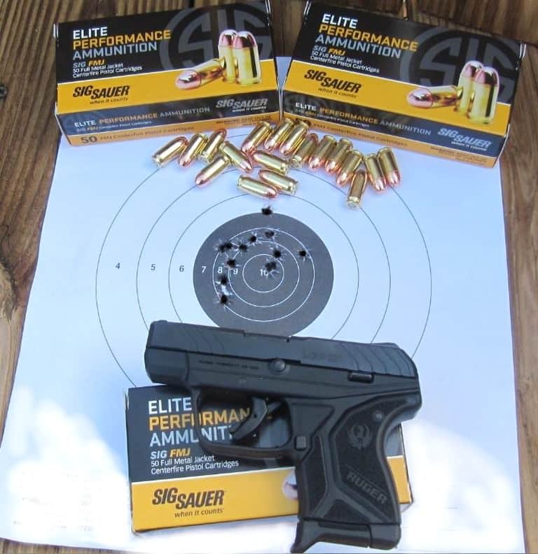 Ruger LCP II Target Hits at 5 Yards with Sig Sauer Elite Performance Ammo