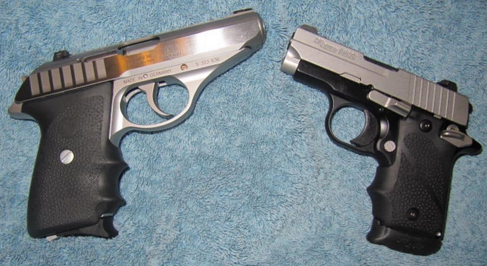 Sig Sauer .380s: P232 (left) and P238
