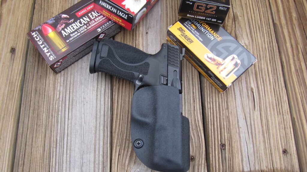 Smith-Wesson M&P M2.0 9mm in Alabama Holster's "The Ranger" with American Eagle, Sig Sauer & Speer Ammo