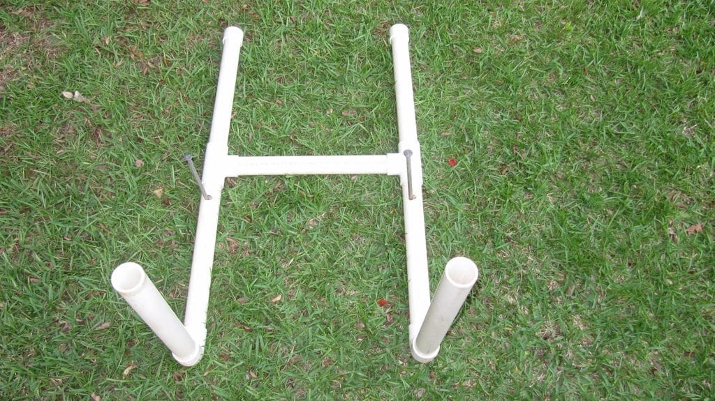 Assembled Target Stand with 2 Drilled Holes with Spikes Inserted for Stability (Optional)