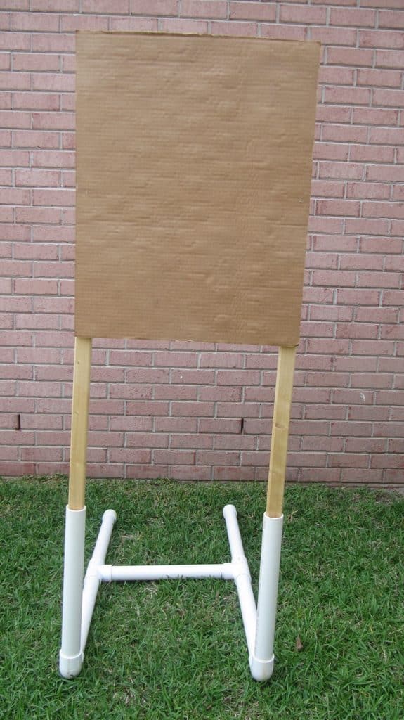 Cardboard Backing attached to 2 Furring Strips