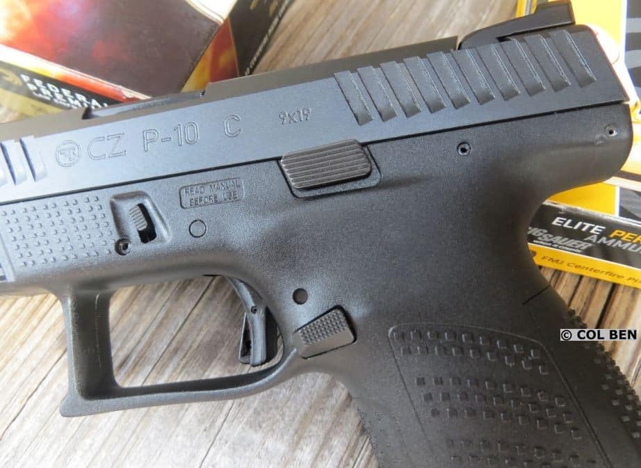 CZ P-10 C - Trigger, Enlarged Mag Release, Slide Lock, Serrations, & Grip Texturing