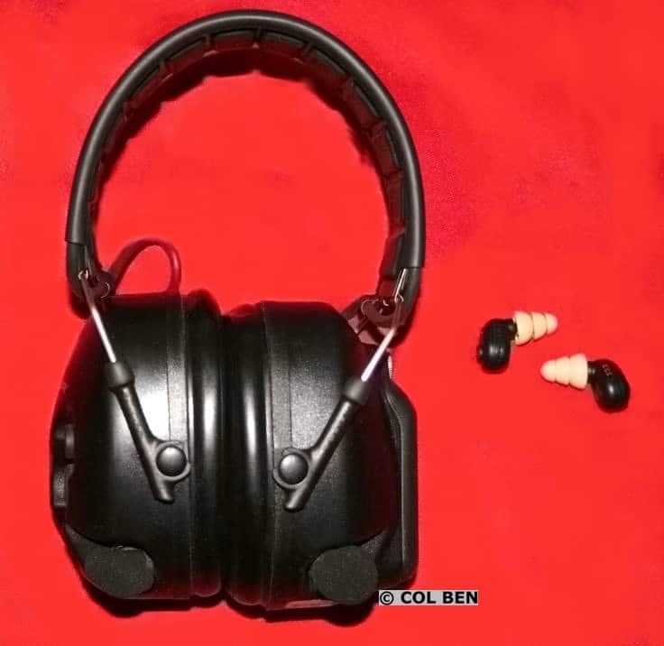 SIZE Comparison: Peltor Electronic Earmuffs (left) vs. Peltor TEP-100 Electronic Earplugs