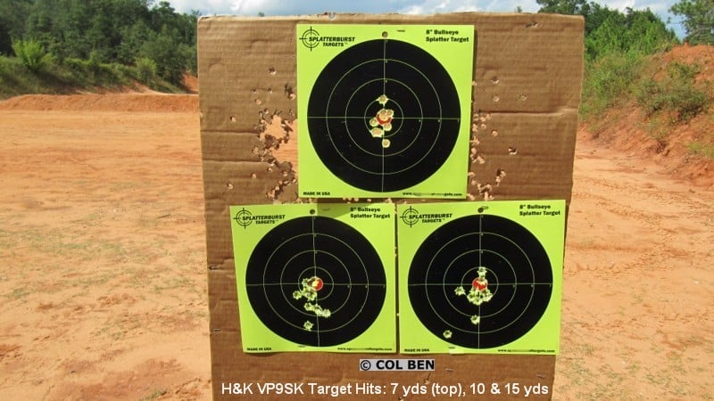 H&K VP9 SK Subcompact 9mm Target Hits- Rapid Fire at 7 Yards