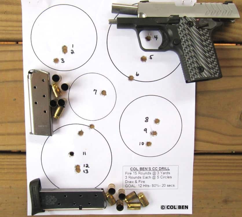 Target Hits for the Springfield 911 .380 with My Concealed Carry Drill.