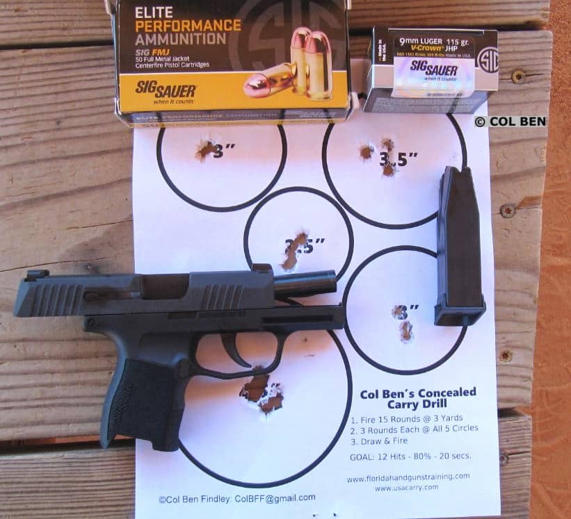 Sig Sauer P365 9mm - 15 Draw & Rapid-Fire Hits at Close Combat Distance Three Yards