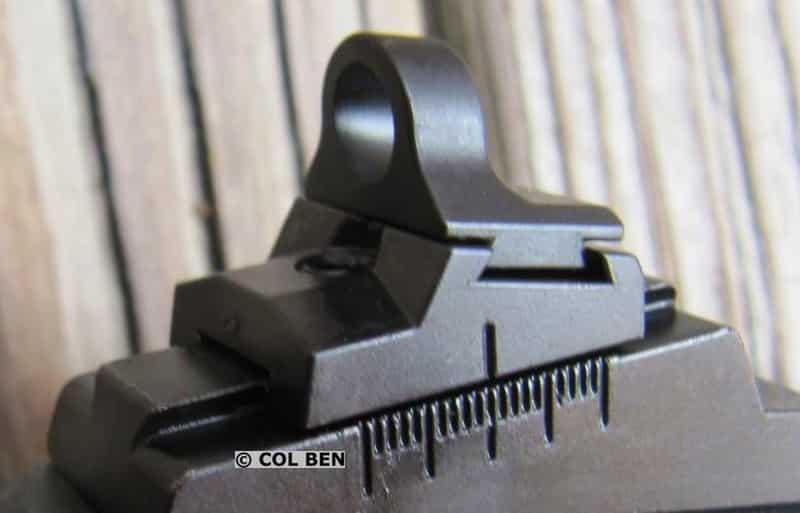 Ghost Ring Adjustable Rear Sight of the Ruger PC Carbine