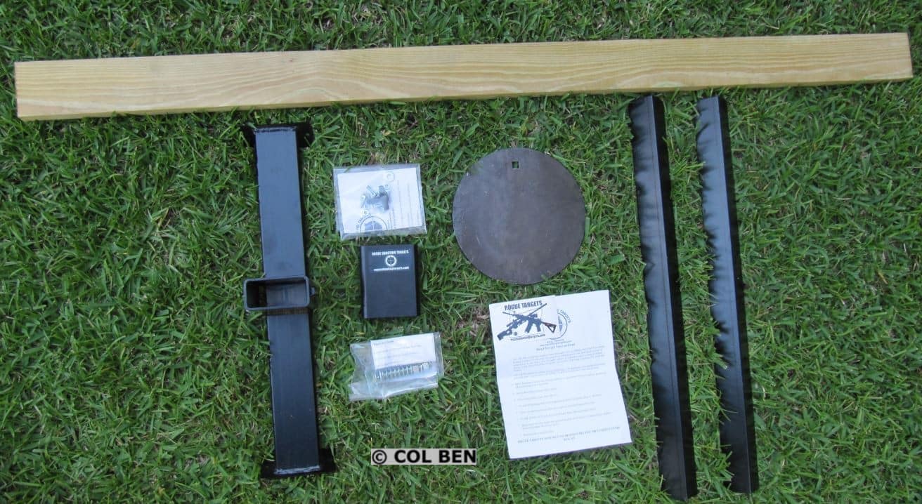 Unassembled Rogue AR500 Steel Target Kit- 3/8"x10" with Tension Mounting and 2x4 Wood Support
