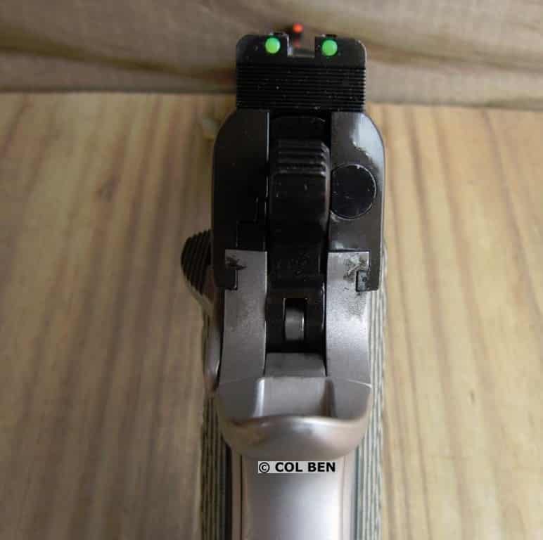 Fiber Optic Sights: Red Front and Green Rear on the Kimber Aegis Elite Pro 9mm Compact 1911