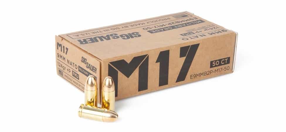 Sig Sauer 9MM +P, 124GR, ELITE BALL M17, FMJ