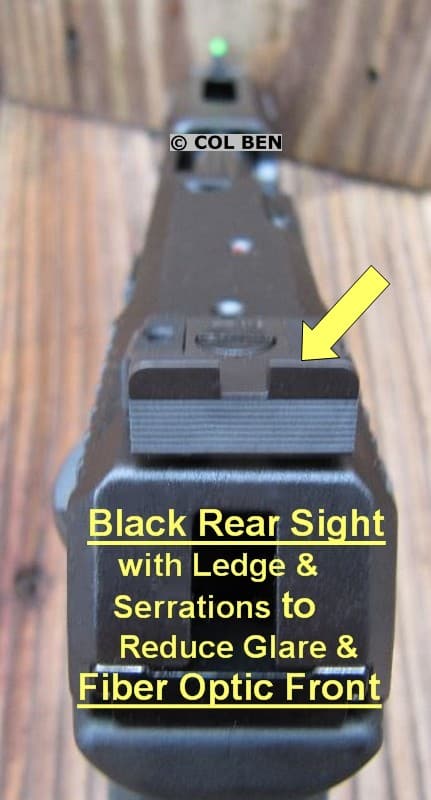 Ruger-57 with Optimal Combination of Black Rear Sight & Green Fiber Optic Front Sight