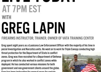 LIVE VIDEO @ 7PM EST: Firearm Instructor Greg Lapin from VATA Training Center