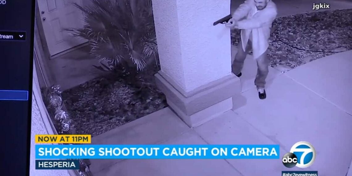 [VIDEO] Homeowner Exchanges Gunfire With Would Be Intruder On Other Side Of Front Door
