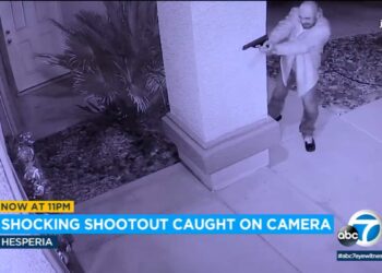 [VIDEO] Homeowner Exchanges Gunfire With Would Be Intruder On Other Side Of Front Door