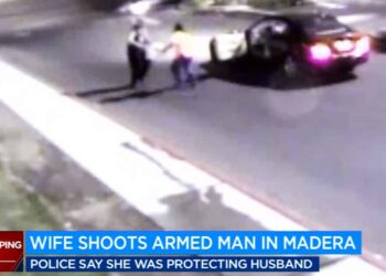 Wife Shoots Knife-Wielding Man in Neck as He Charged at Husband