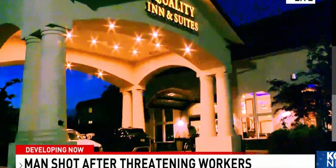 Woman Saves Co-workers Lives by Shooting a Man Threatening 3 Hotel Employees w/ a Knife