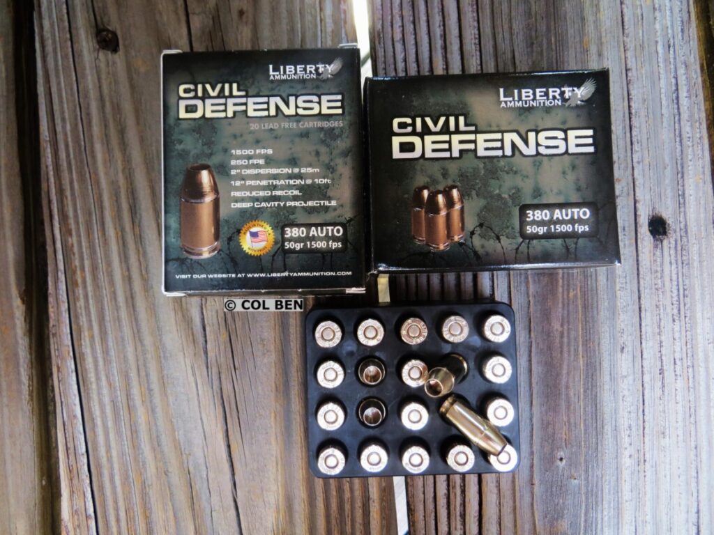Liberty Civil Defense 380 Auto- Lead Free- 50 Grains- 1,500 fps- 250 ft lbs Muzzle Energy