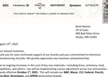 Kinetic Group Announces Ammo Price Hikes Across All Brands Starting October