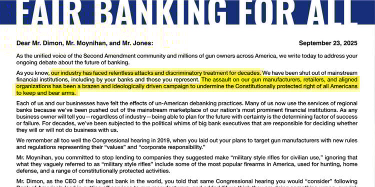 Gun Groups Demand Banks Publicly Pledge to Stop Debanking Firearms Industry