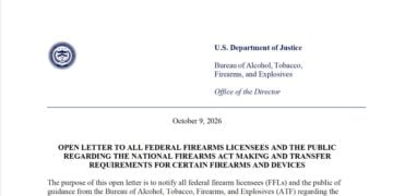 ATF Stops Requiring NFA Approval and Registration for Suppressors, SBRs, SBSs and AOWs Nationwide, Effective October 9, 2026